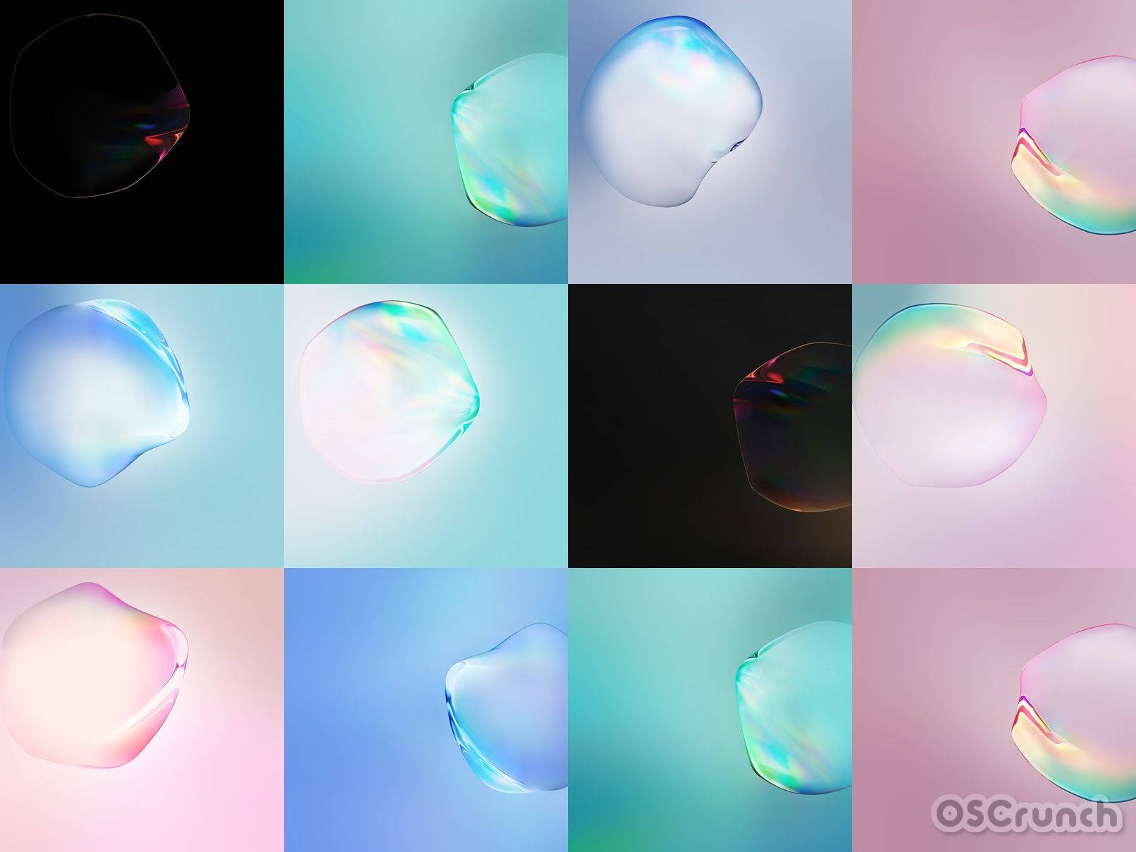 Note 10, iridescent soap bubbles, soft pastel backgrounds, HD Desktop Wallpaper