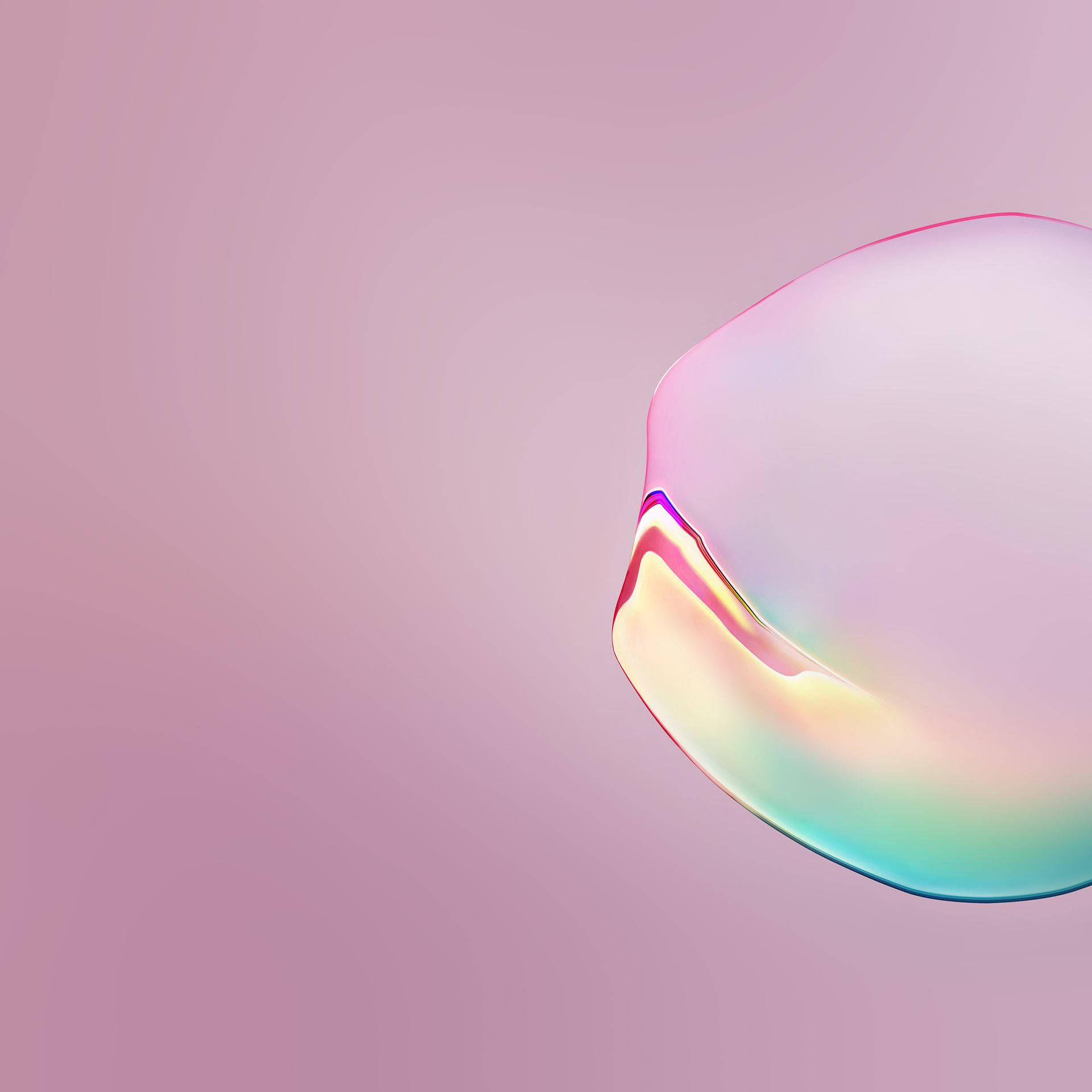 Note 10, pink water droplet, iridescent soap bubble, Full HD Desktop Wallpaper