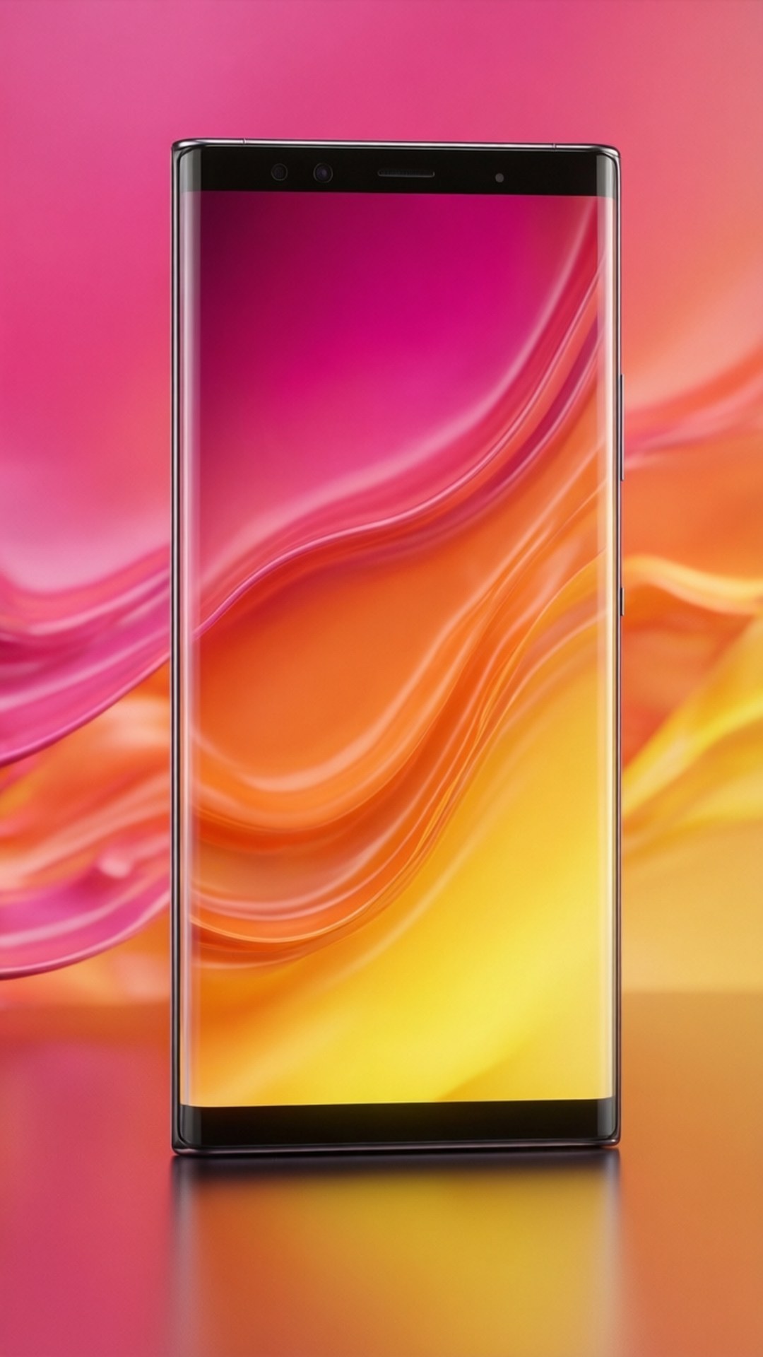 Note 10, black smartphone, vibrant gradient, Full HD Phone Wallpaper