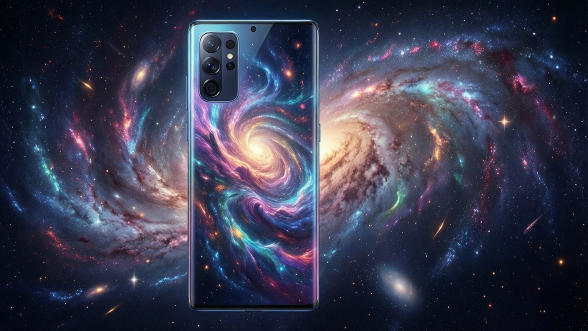 Galaxy Note 10, cosmic galaxy design, swirling nebula, Full HD Desktop Wallpaper