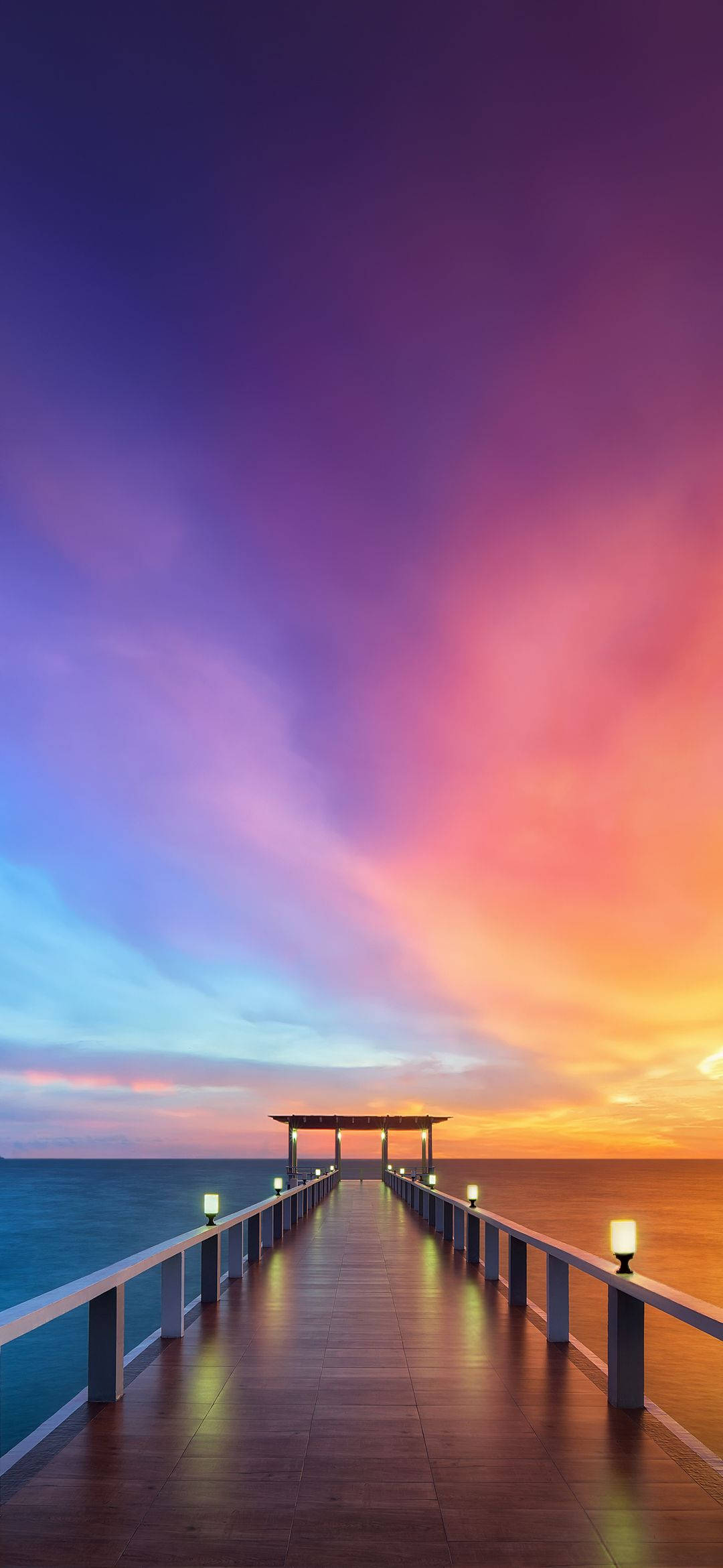 Note 8, wooden pier, ocean, Full HD Phone Wallpaper