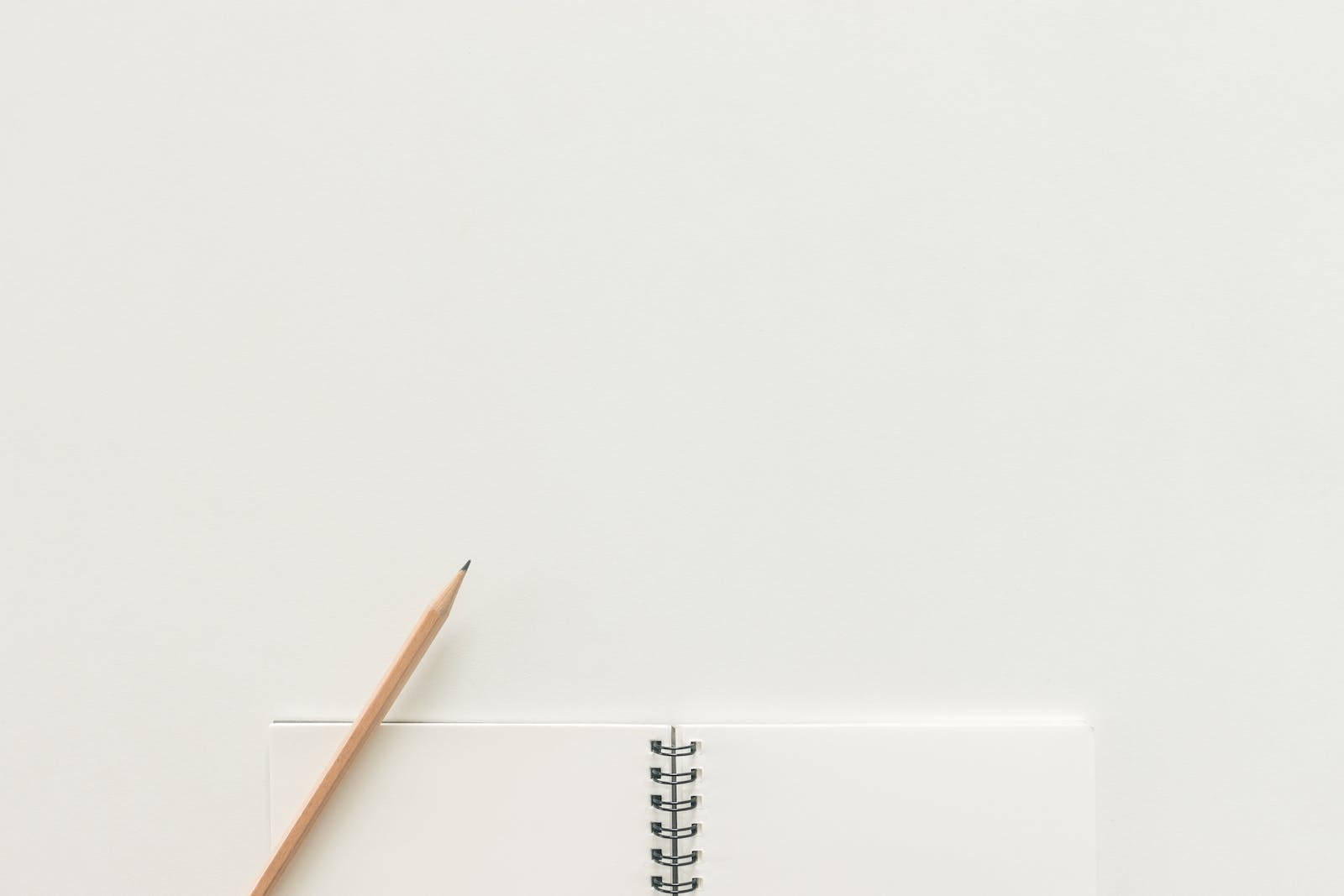 pencil notebook, white paper texture, spiral notebook, HD Desktop Wallpaper