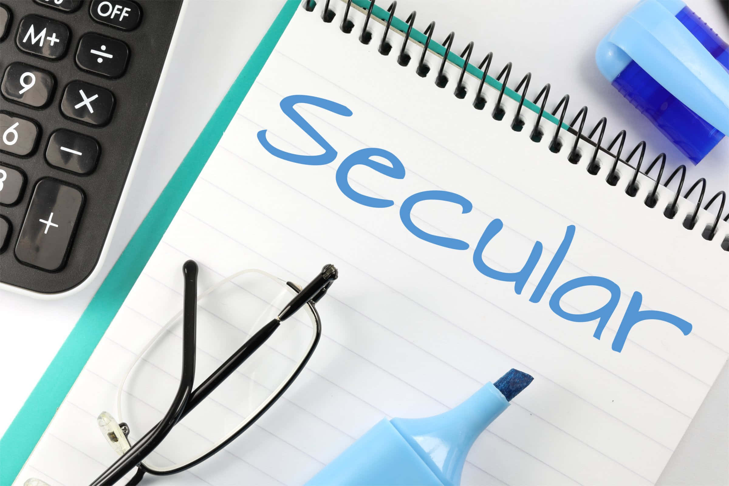Secular, blue marker, calculator, Full HD Desktop Wallpaper
