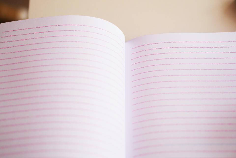 notebook paper texture, white pages, pink text, SD Desktop Wallpaper