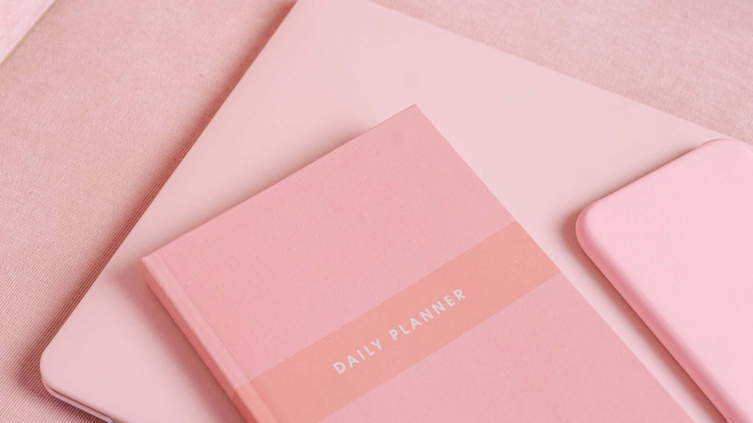 light pink, daily planner, notebooks, 2K Desktop Wallpaper