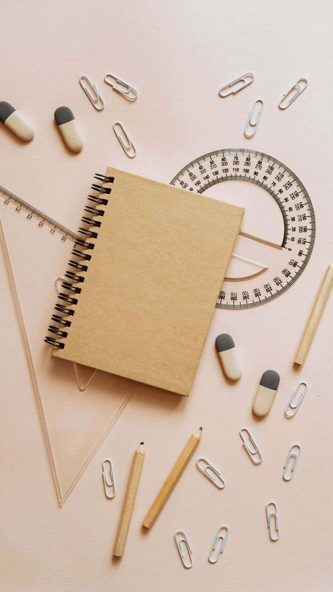 beige notebook, stationery, pills, Full HD Phone Wallpaper