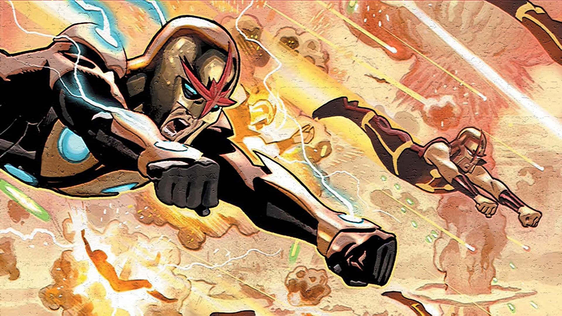 Nova Corps, 1920 x 1080, fiery explosion, Full HD Desktop Wallpaper
