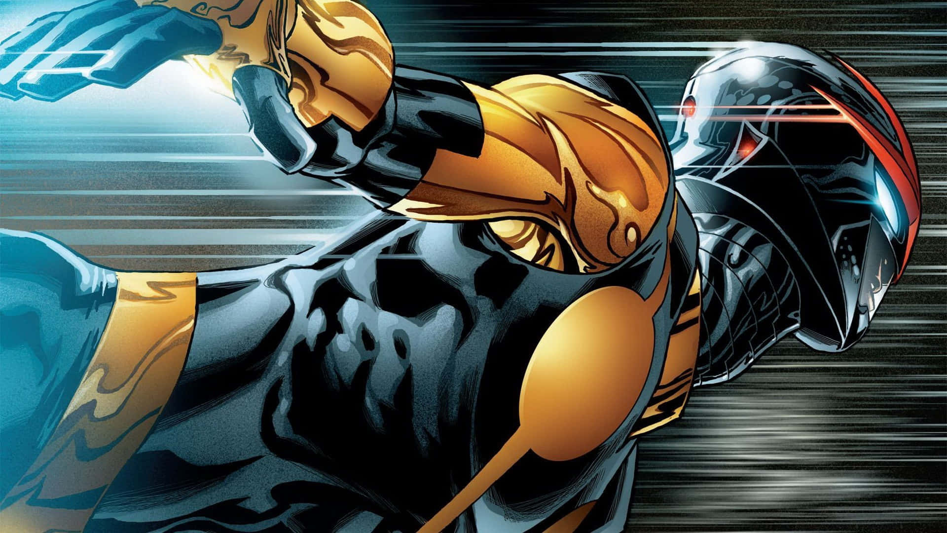 Nova Corps, black and gold armor, glowing fists, Full HD Desktop Wallpaper