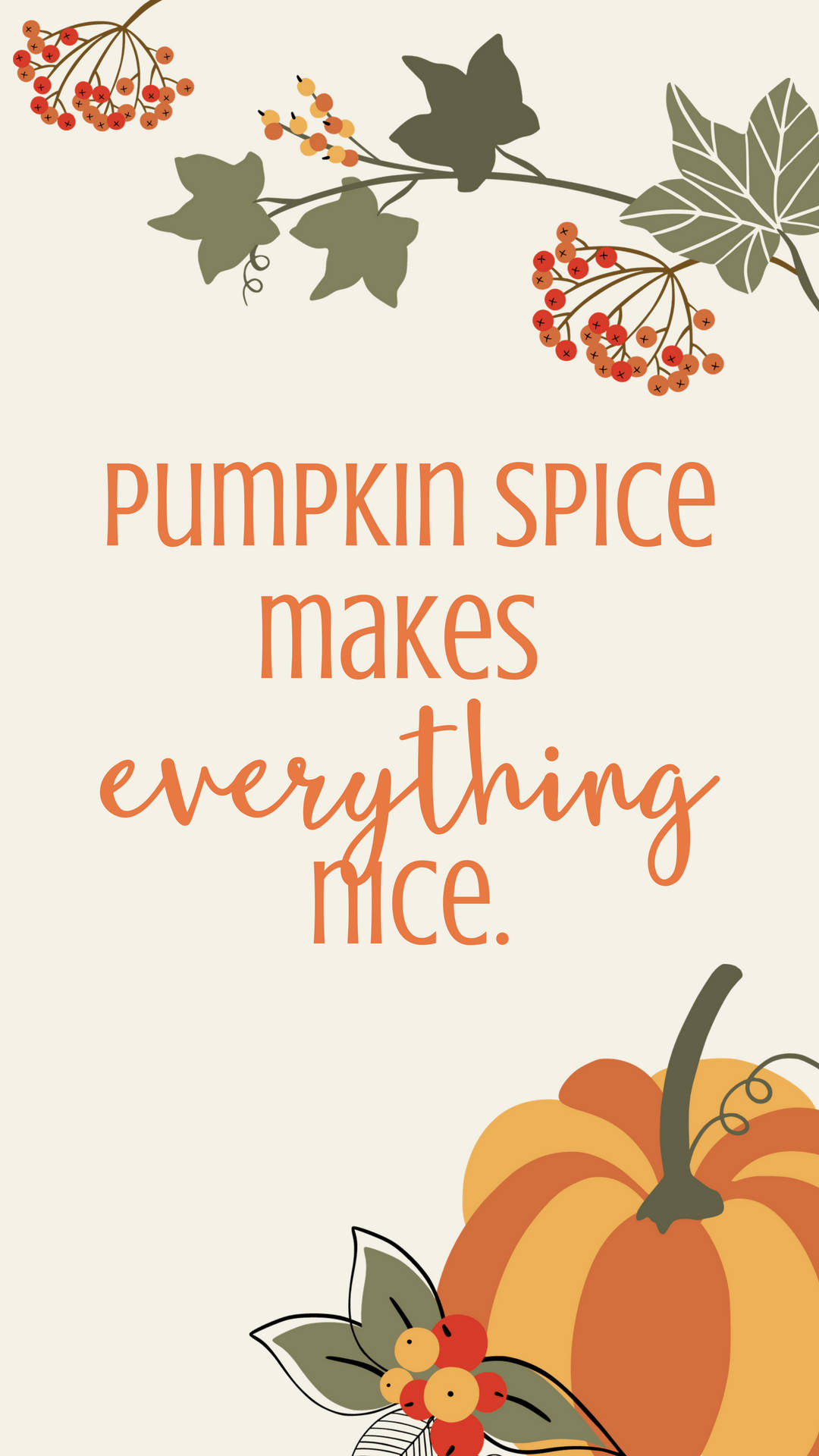 November iPhone, Pumpkin Spice, autumn-themed graphic, Full HD Phone Wallpaper