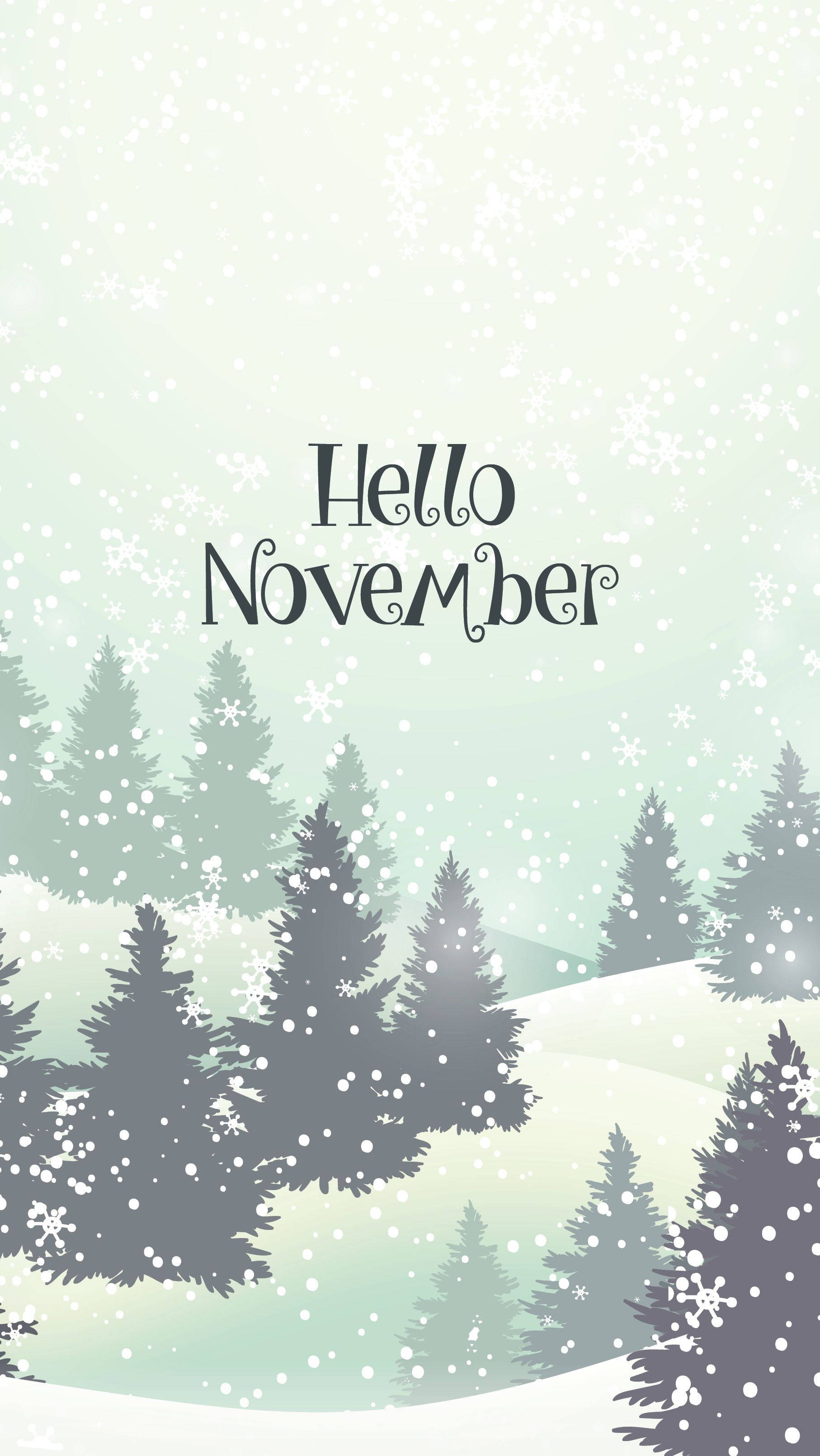 November iPhone, mint green sky, snowflakes, 2K Phone Wallpaper