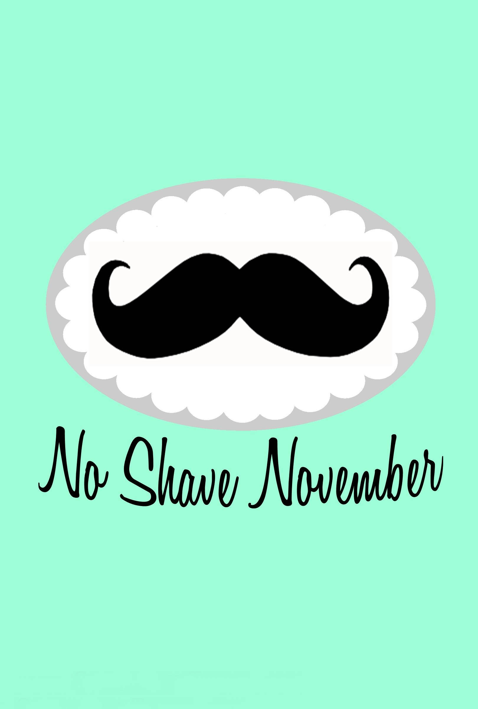 November iPhone, mustache graphic, mint green background, Full HD Phone Wallpaper