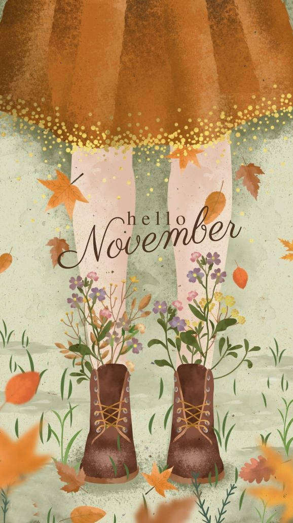 November iPhone, boots, flowers, SD Phone Wallpaper