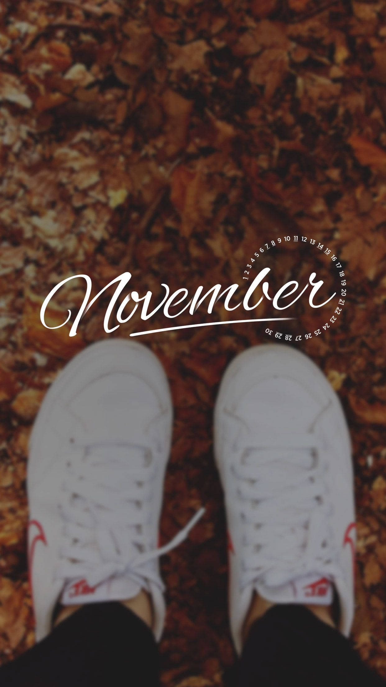 November, white sneakers, autumn leaves, Full HD Phone Wallpaper