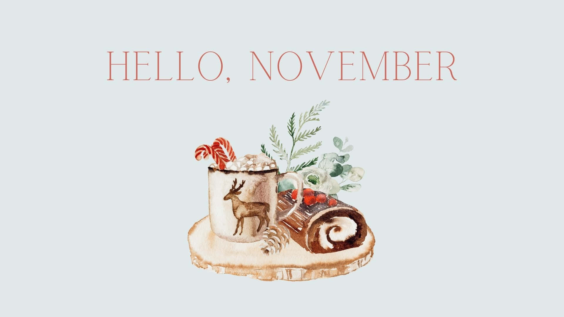 November, deer mug, candy cane, Full HD Desktop Wallpaper