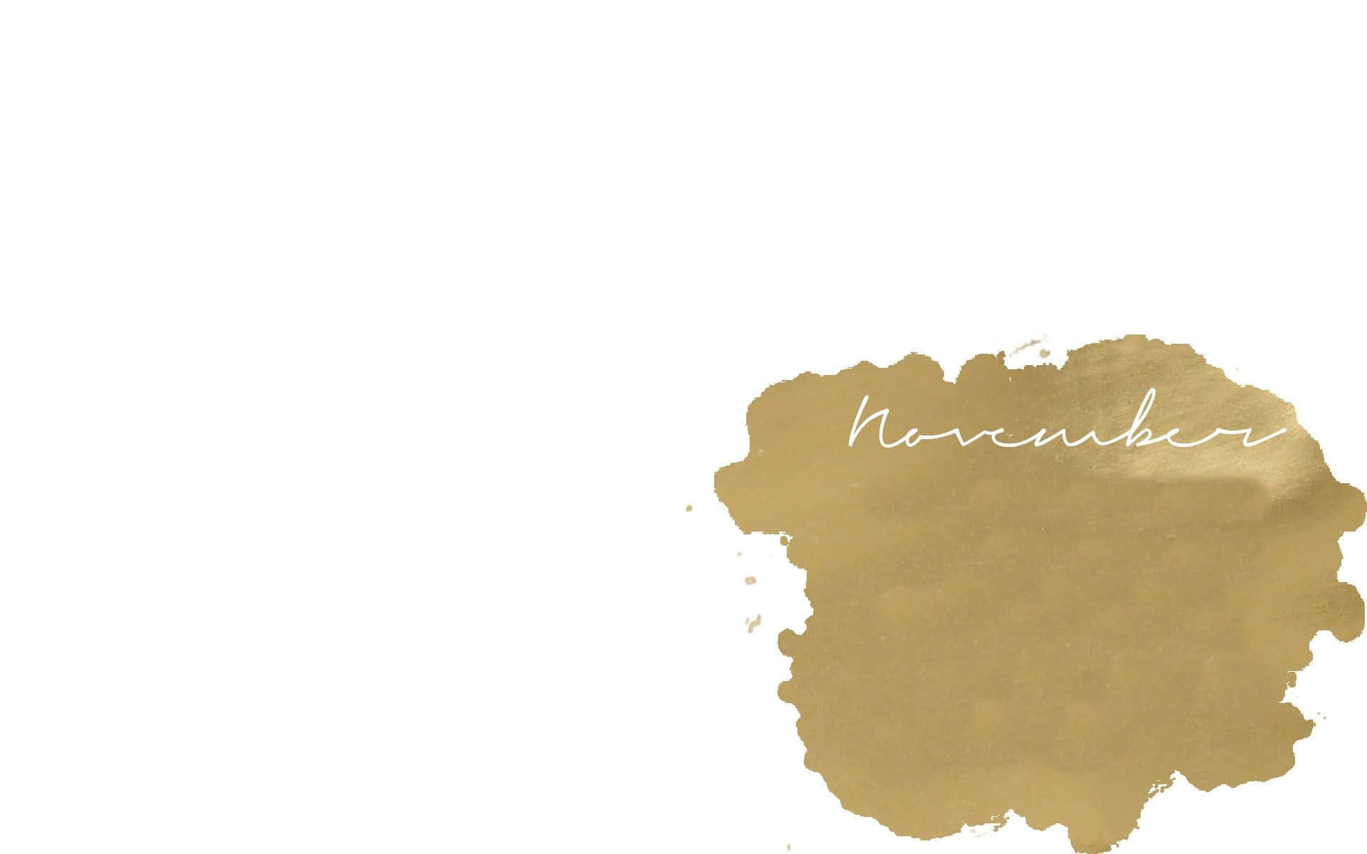 November, gold watercolor splash, elegant white cursive, Full HD Desktop Wallpaper