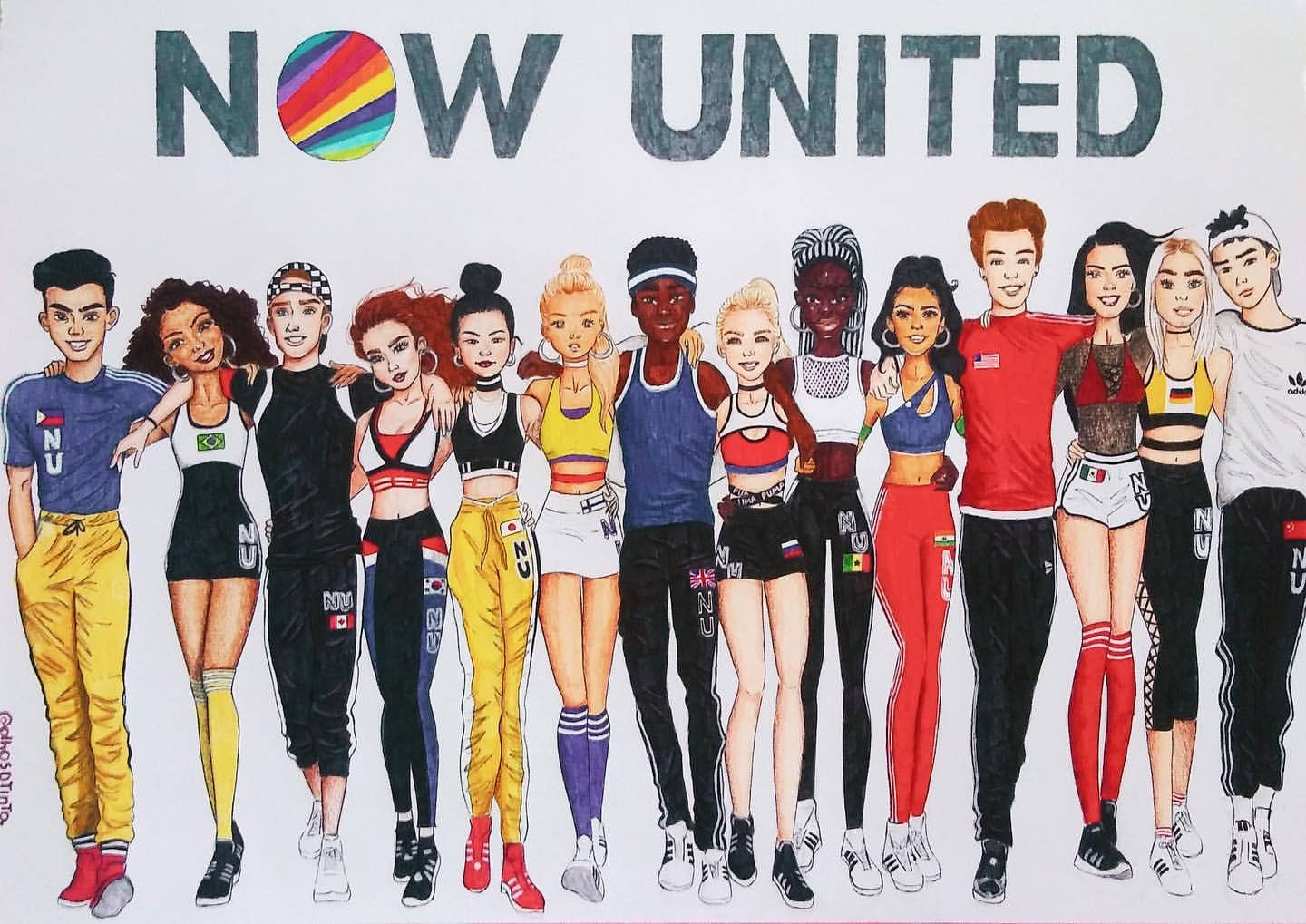 Now United, 2D Group Art, colorful national-themed sportswear, HD Desktop Wallpaper