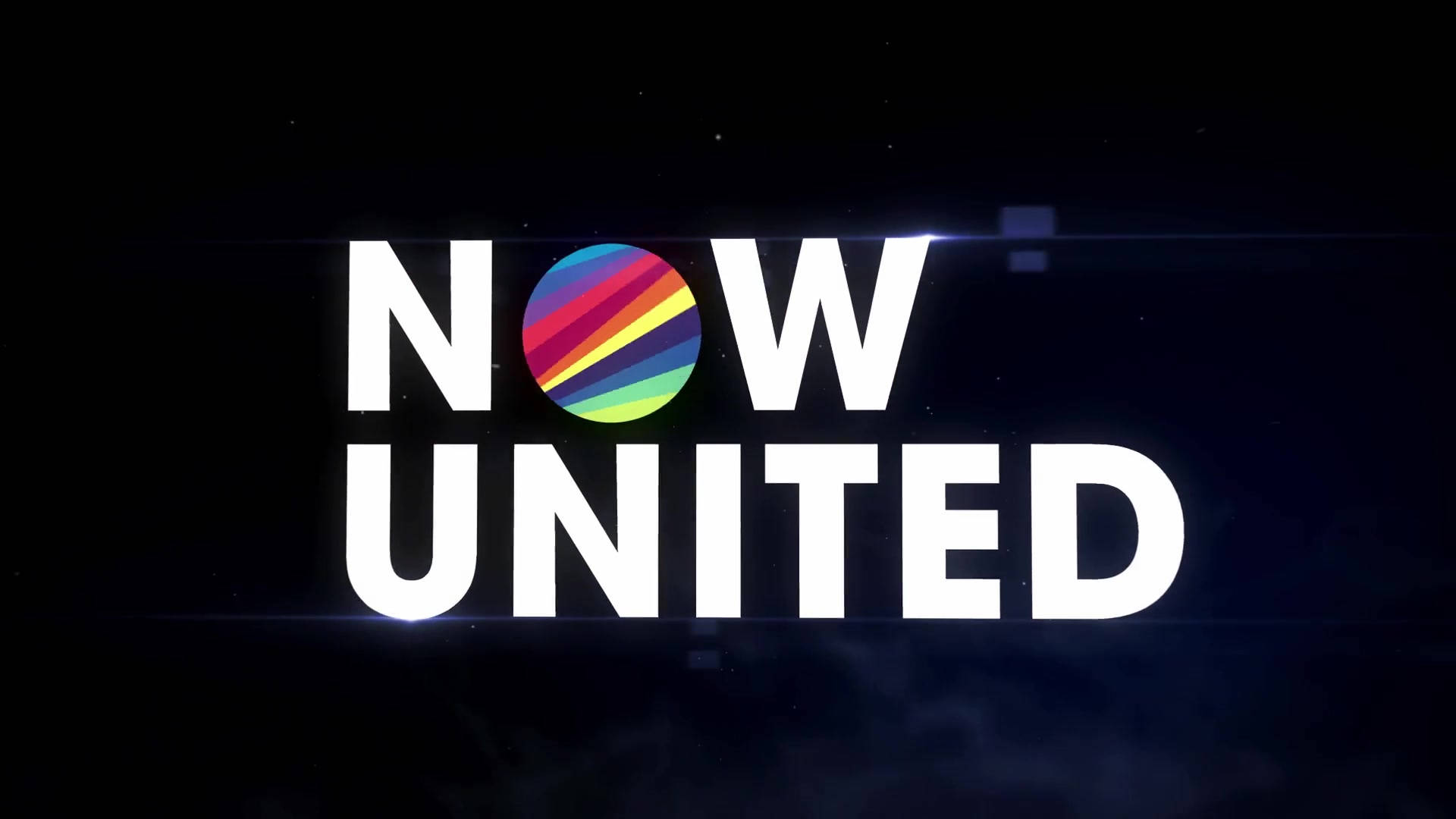 Now United, white text, dark cosmic background, Full HD Desktop Wallpaper