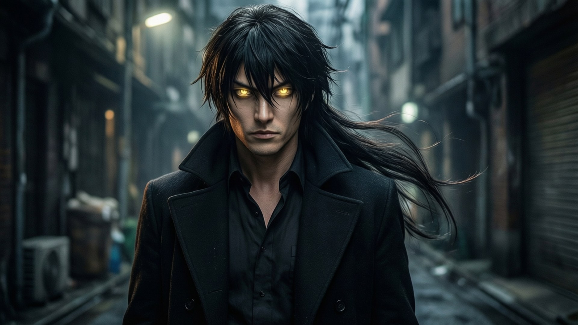 Nozomu Hatori, dark alley, dramatic lighting, Full HD Desktop Wallpaper