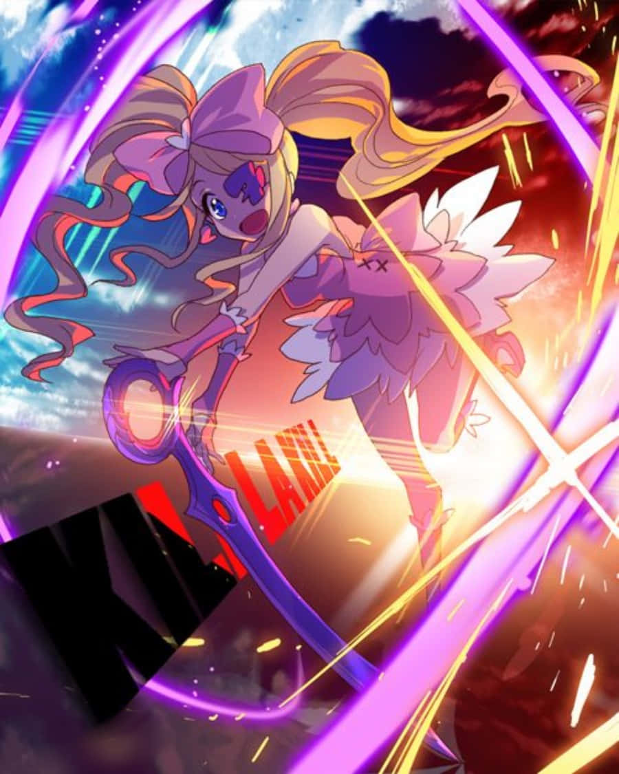 Nui Harime, purple hair, bow, SD Phone Wallpaper