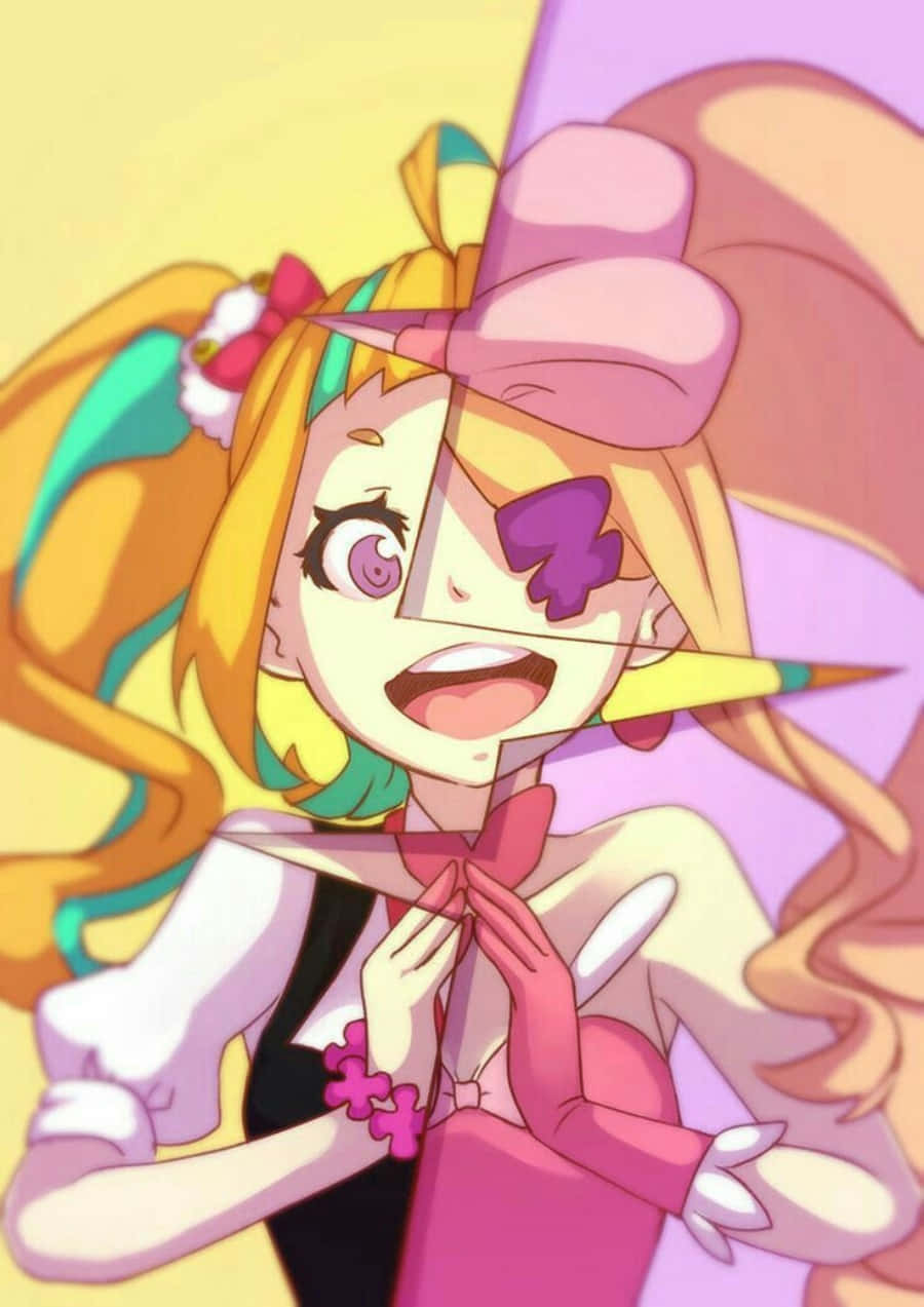 Nui Harime, blonde pigtails, pink bow, SD Phone Wallpaper
