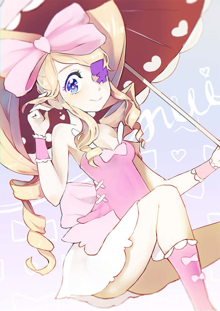 Nui Harime, blonde hair, pink bow, SD Phone Wallpaper