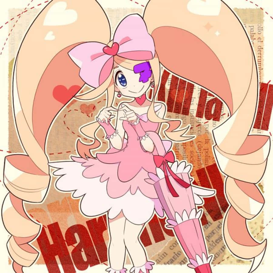 Nui Harime, pink dress, heart-themed accessories, SD Desktop Wallpaper