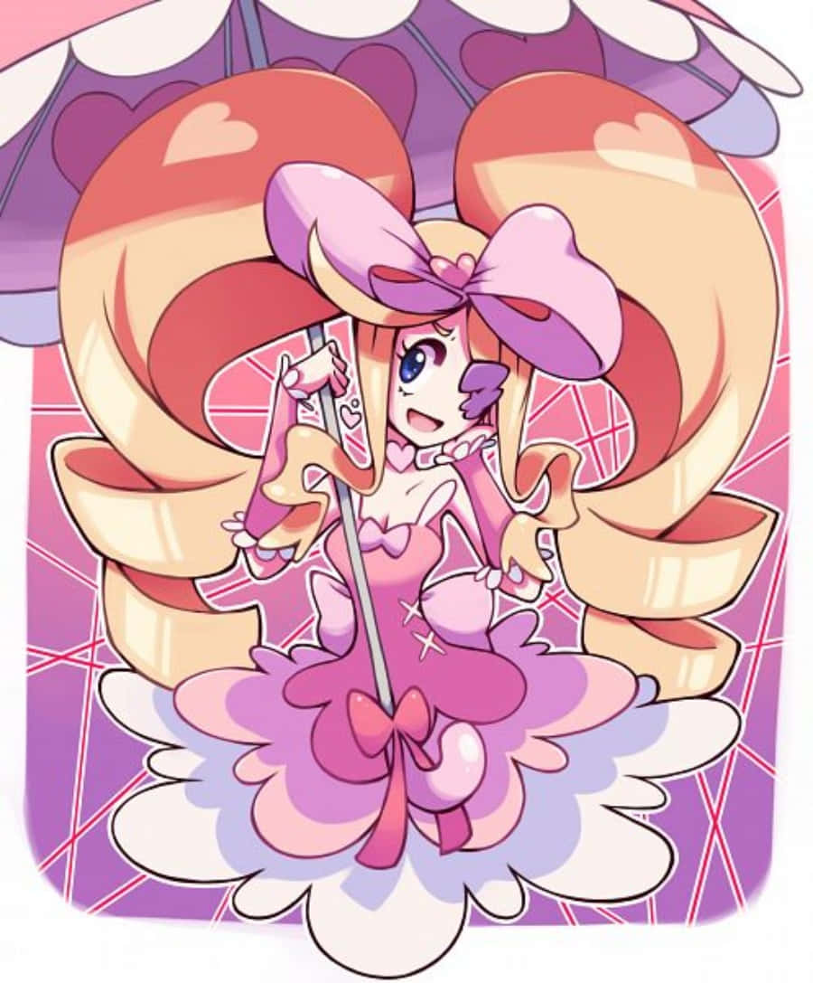 Nui Harime, heart-shaped hair, pink dress, SD Phone Wallpaper