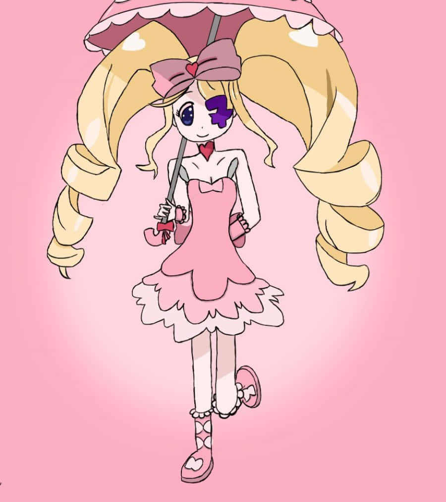 Nui Harime, pink parasol, blonde pigtails, SD Phone Wallpaper