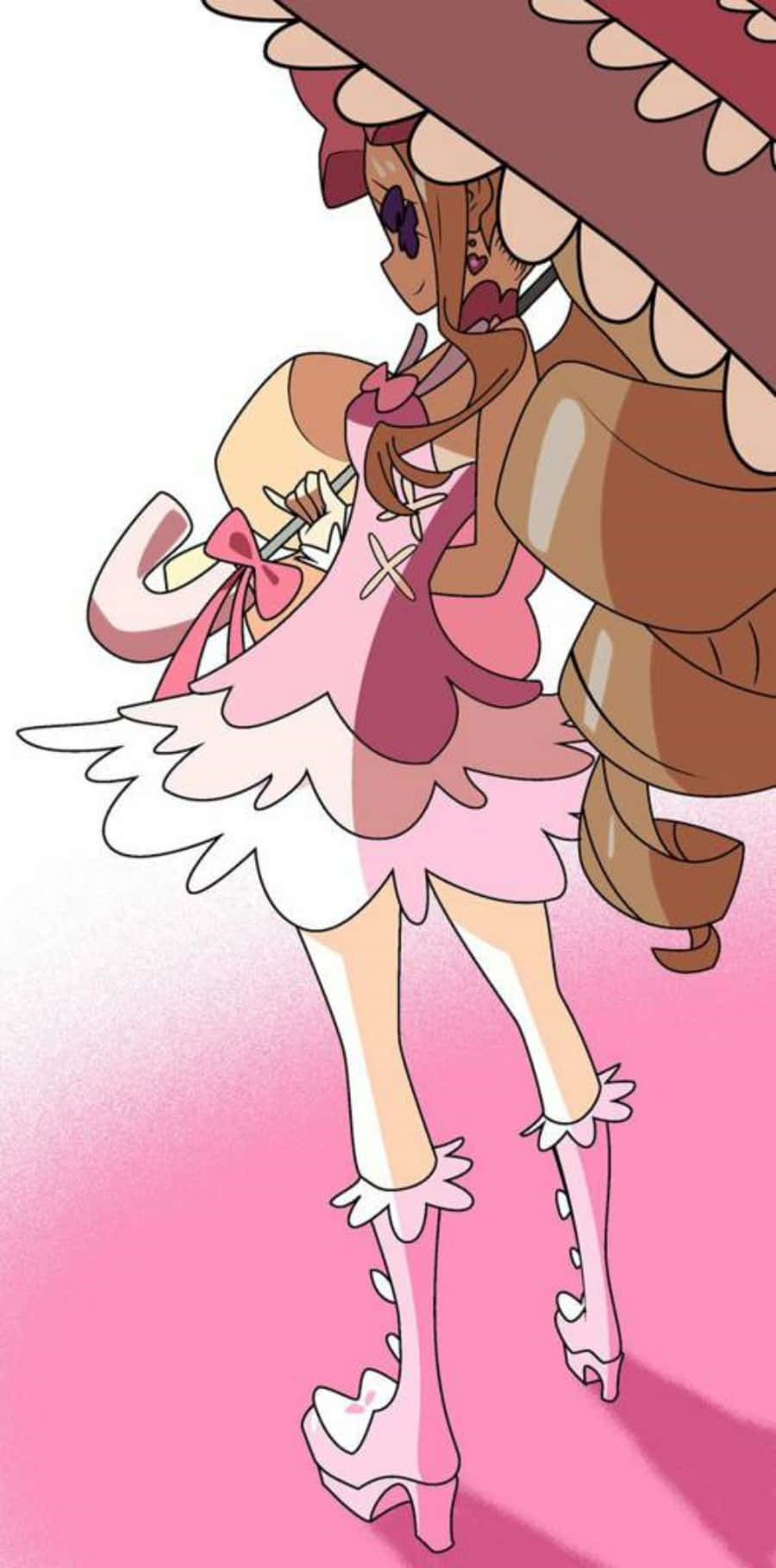Nui Harime, pink dress, high heels, HD Phone Wallpaper