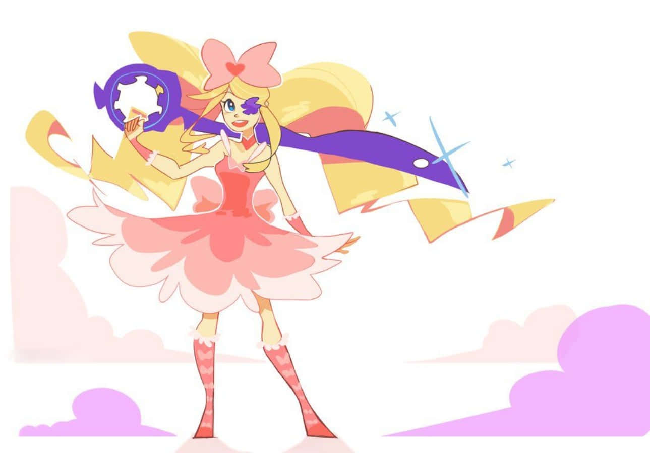 Nui Harime, pink dress, purple magical staff, HD Desktop Wallpaper