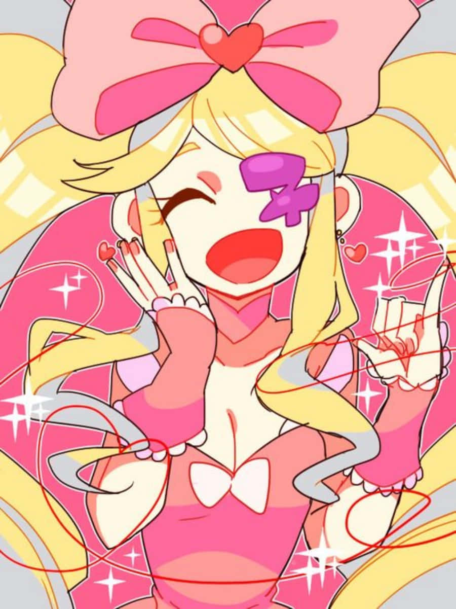 Nui Harime, pink bow, sparkles, SD Phone Wallpaper