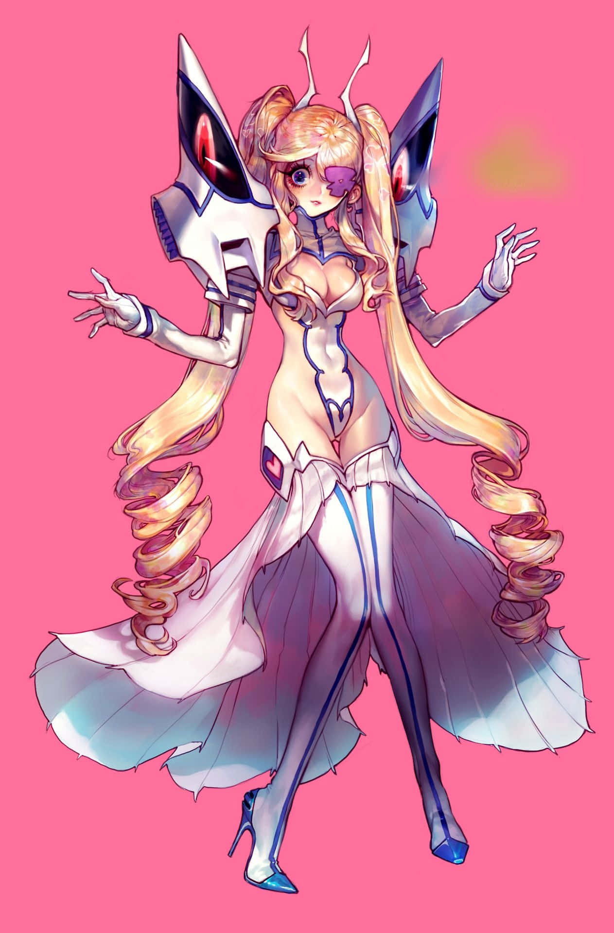 Nui Harime, long blonde hair, futuristic armor, Full HD Phone Wallpaper