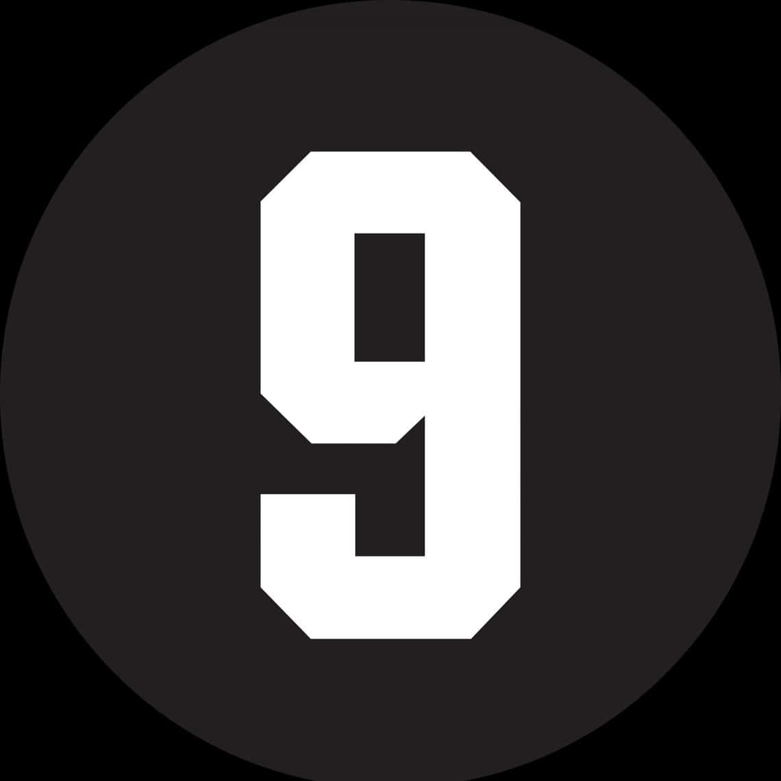 number 9, white, dark gray circle, SD Desktop Wallpaper