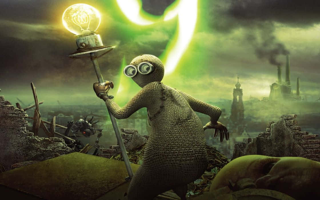 Number 9, goggles, glowing lightbulb, SD Desktop Wallpaper