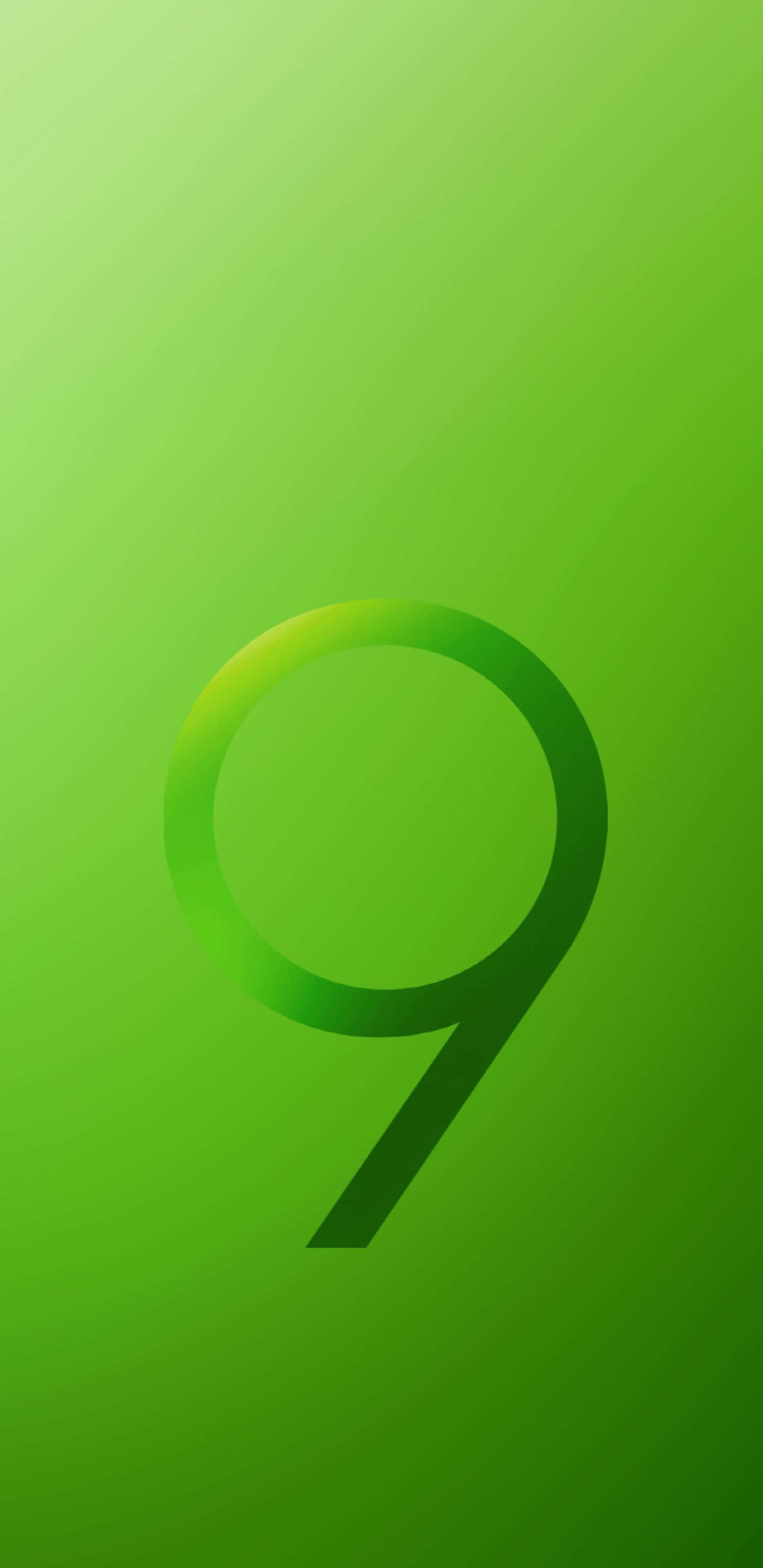 number 9, green gradient, stylized number nine, 2K Phone Wallpaper