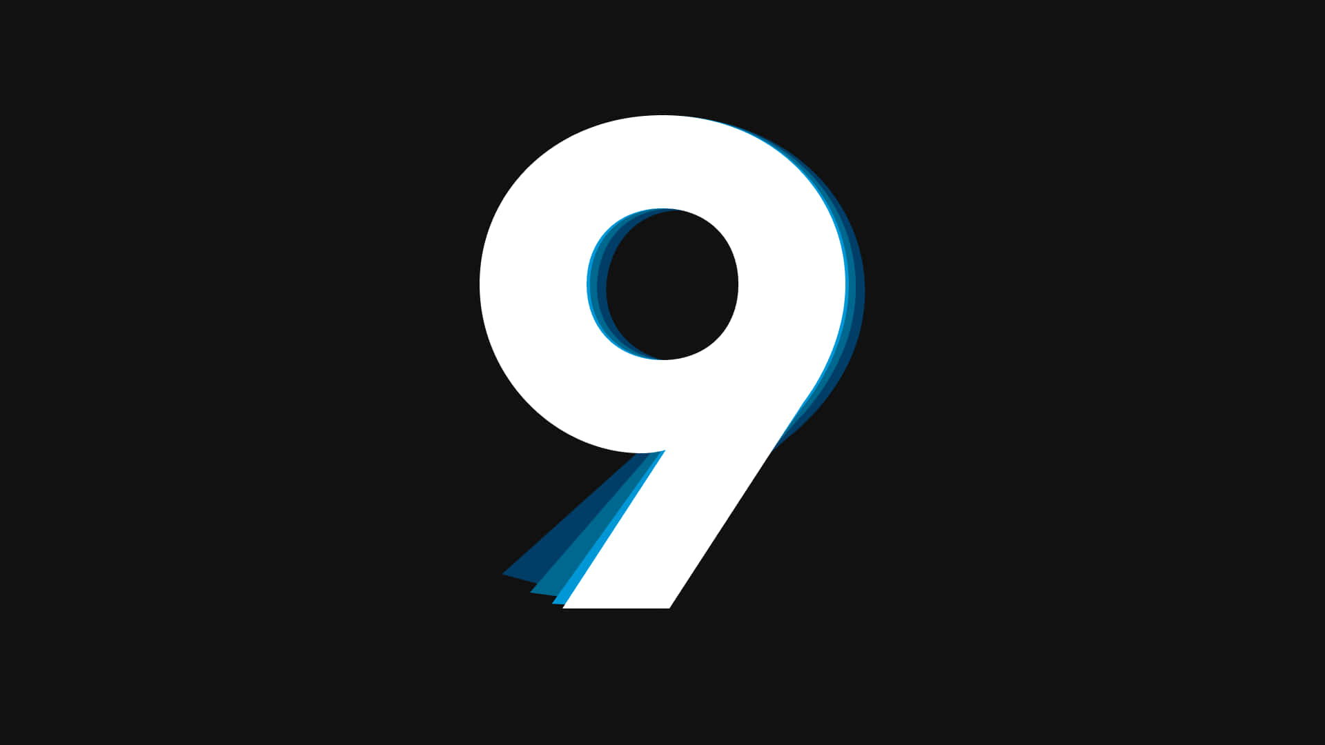 Number 9, white, blue gradient, Full HD Desktop Wallpaper