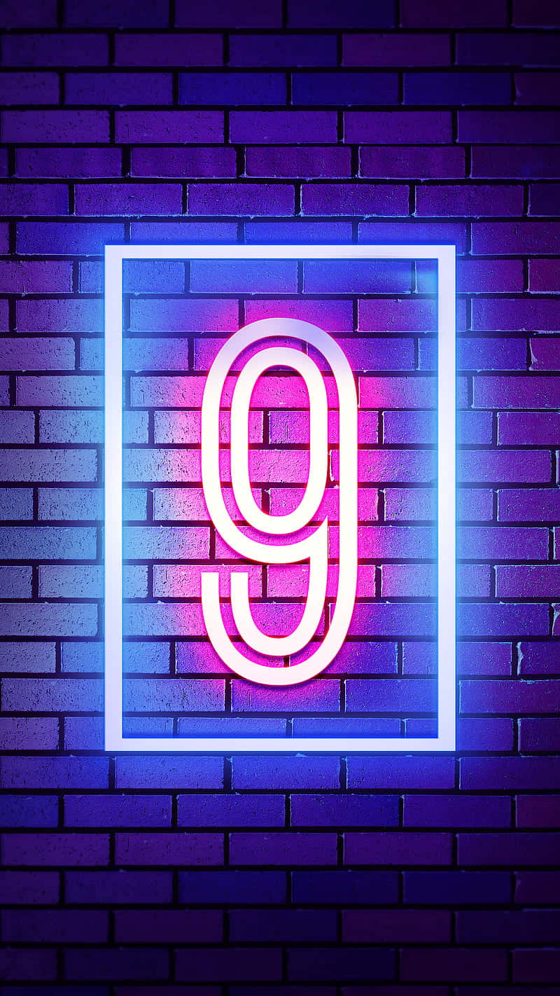 Number 9, neon number nine, pink and blue light, HD Phone Wallpaper
