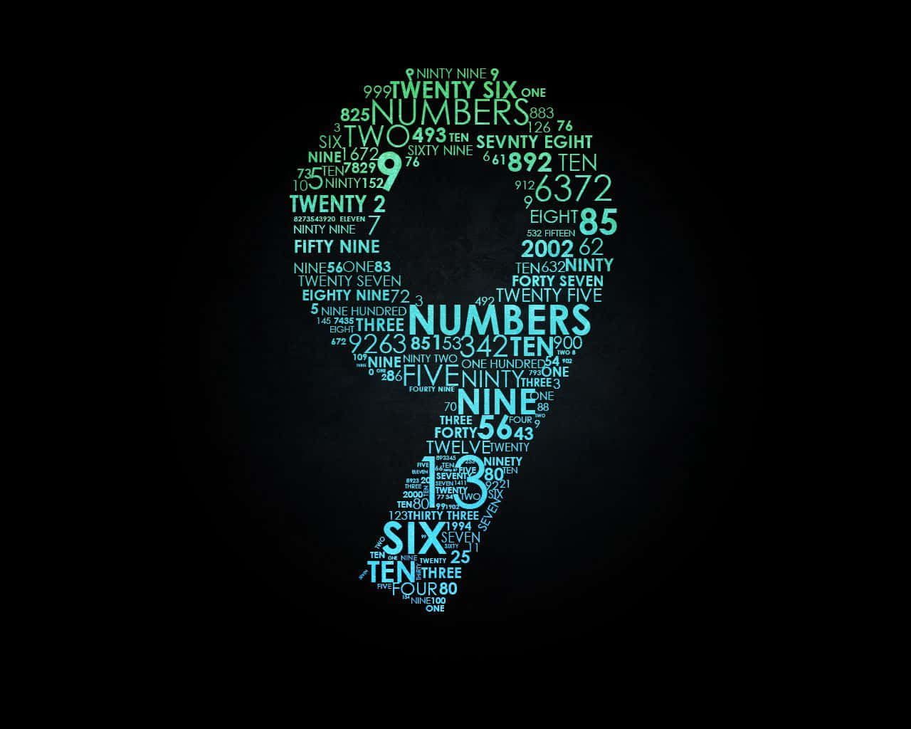 Number 9, blue letters, green letters, HD Desktop Wallpaper