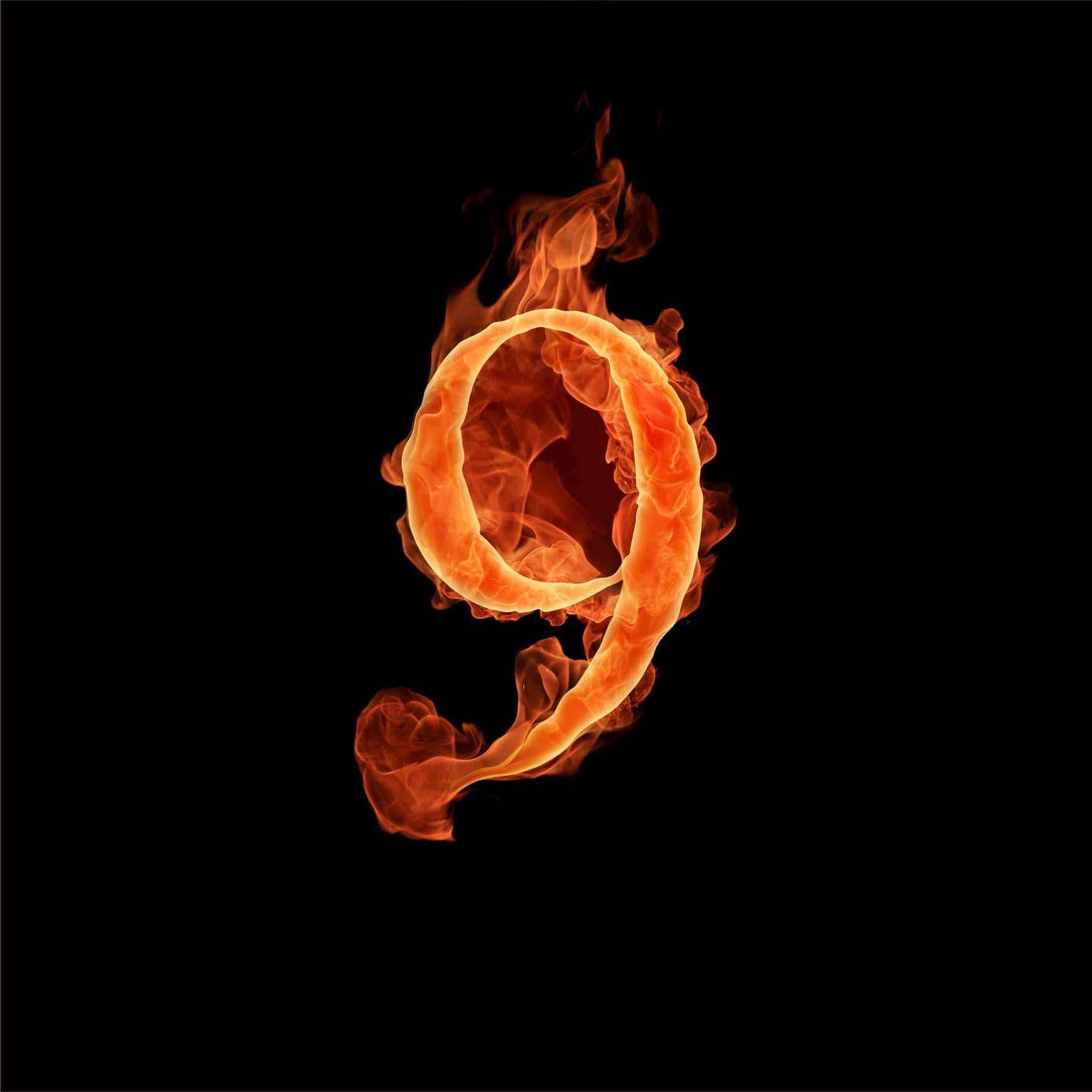 Number 9, fiery number nine, orange and yellow flames, HD Desktop Wallpaper