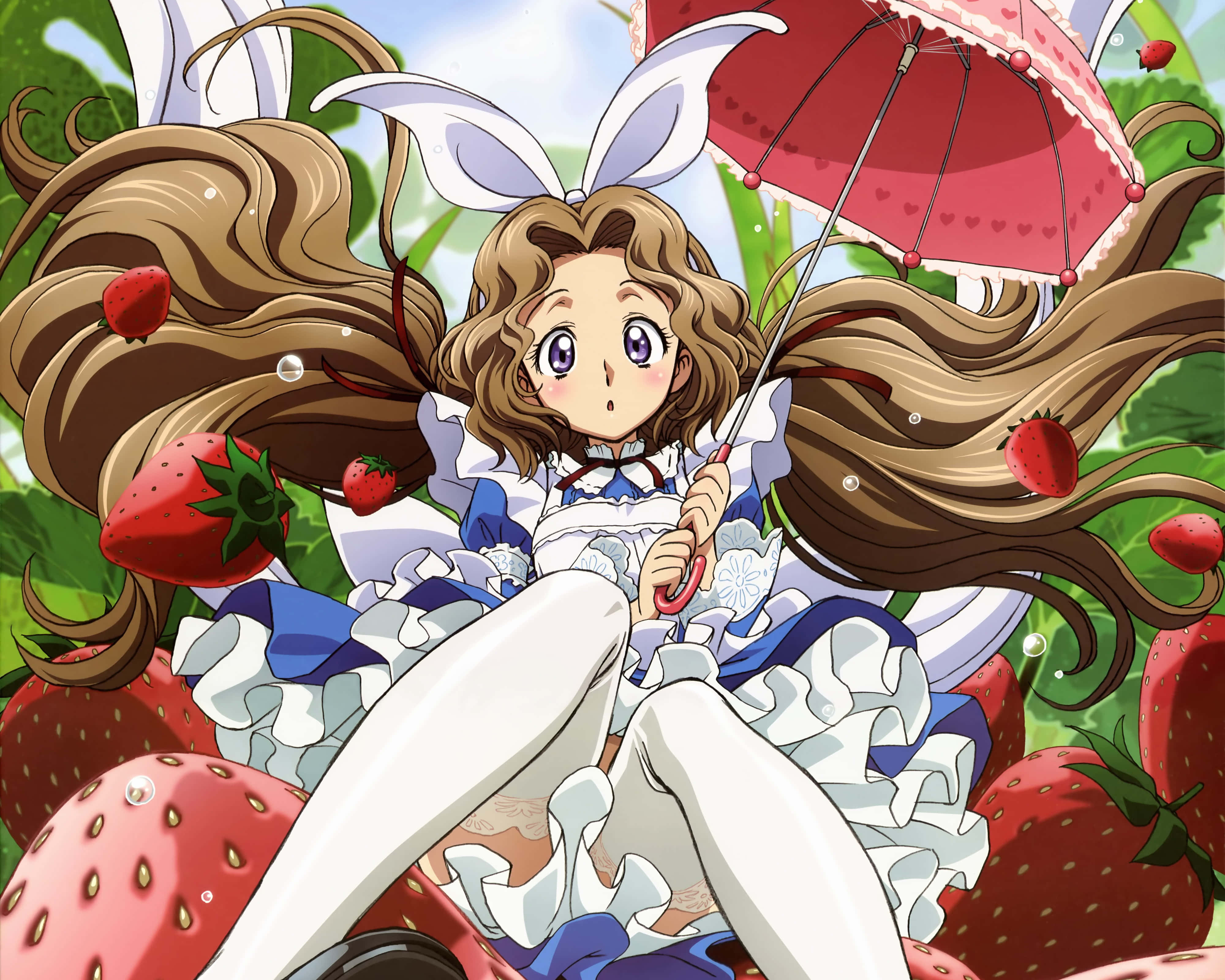 Nunnally Lamperouge, bunny ears, flowing hair, 4K Desktop Wallpaper