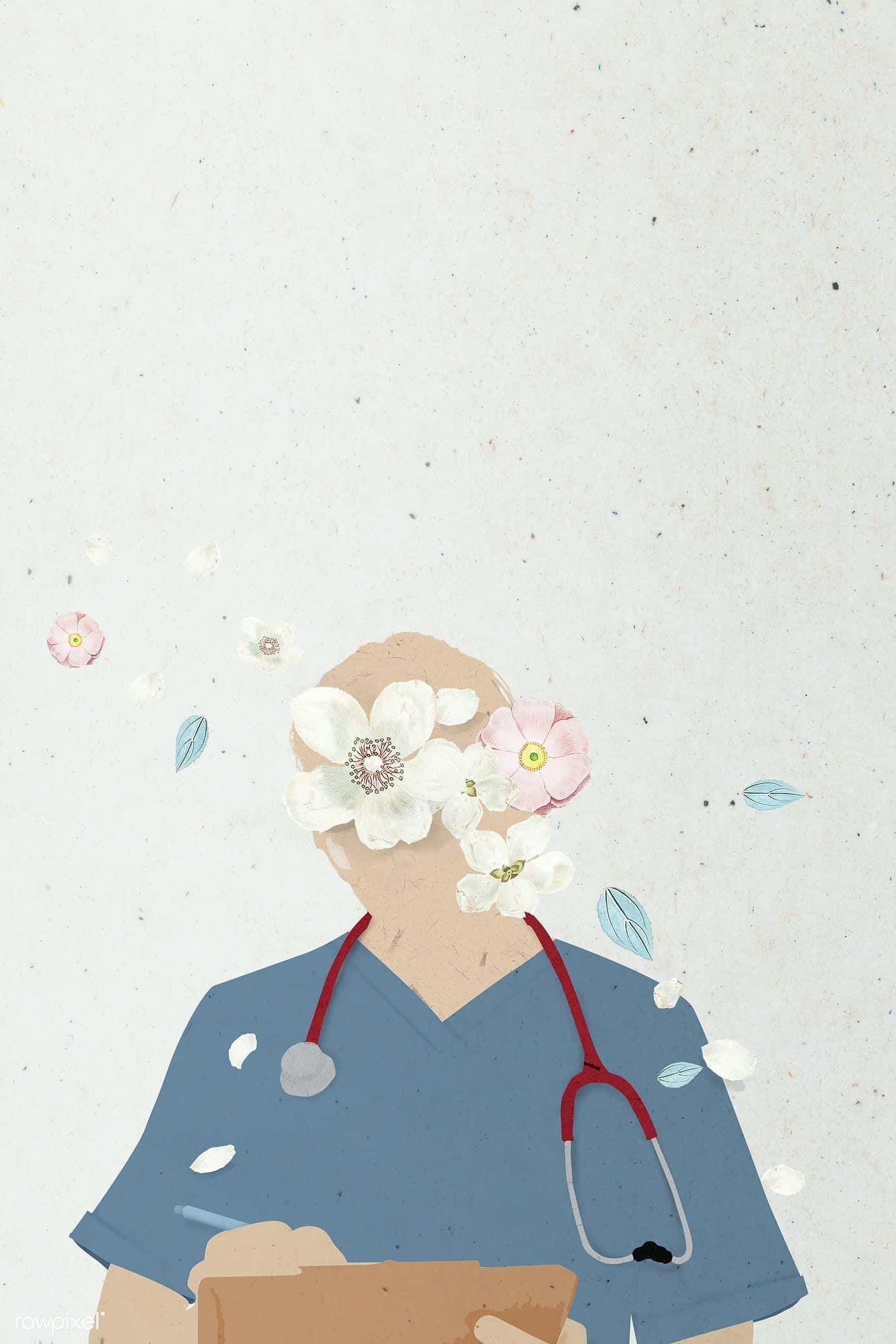 stethoscope, blue scrubs, clipboard, Full HD Phone Wallpaper