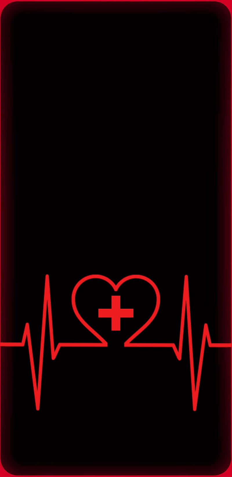 nurse phone, glowing red heartbeat line, heart icon, HD Phone Wallpaper