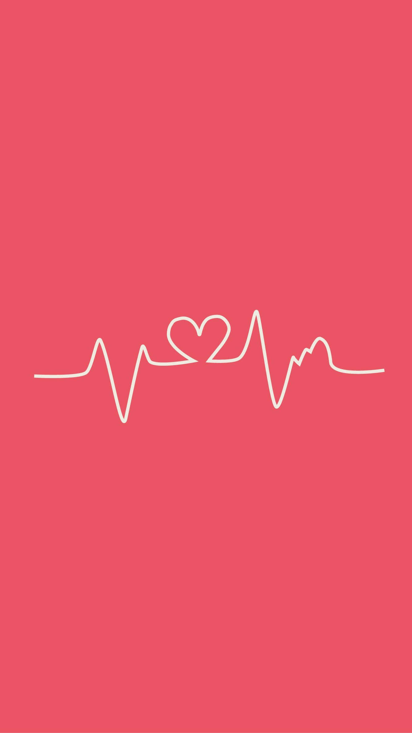 Nurse Phone, white heartbeat line, heart shape, Full HD Phone Wallpaper
