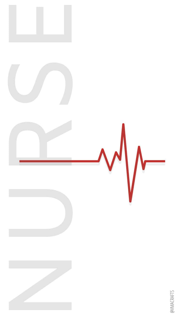 Nurse Phone, gray letters, red heartbeat line, HD Phone Wallpaper