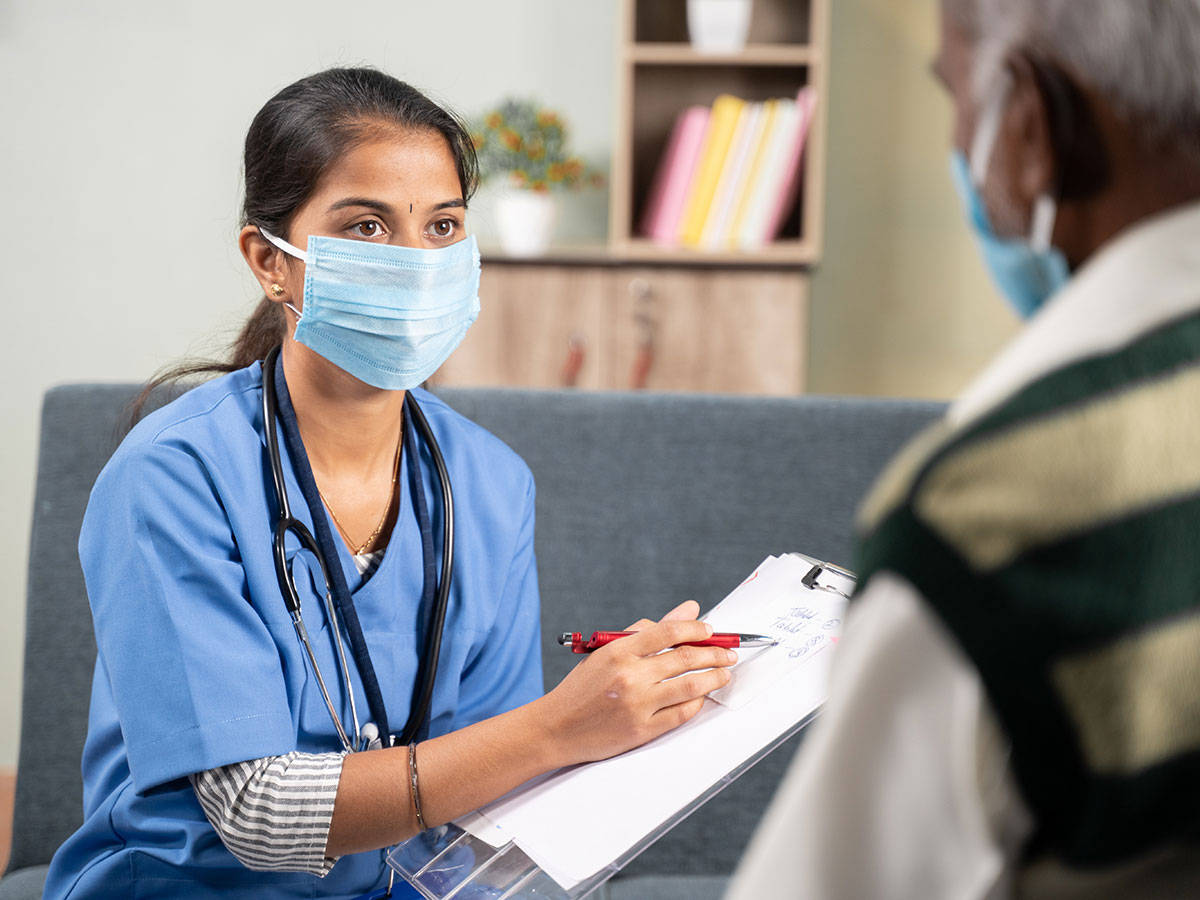 nurse, blue scrubs, mask, SD Desktop Wallpaper