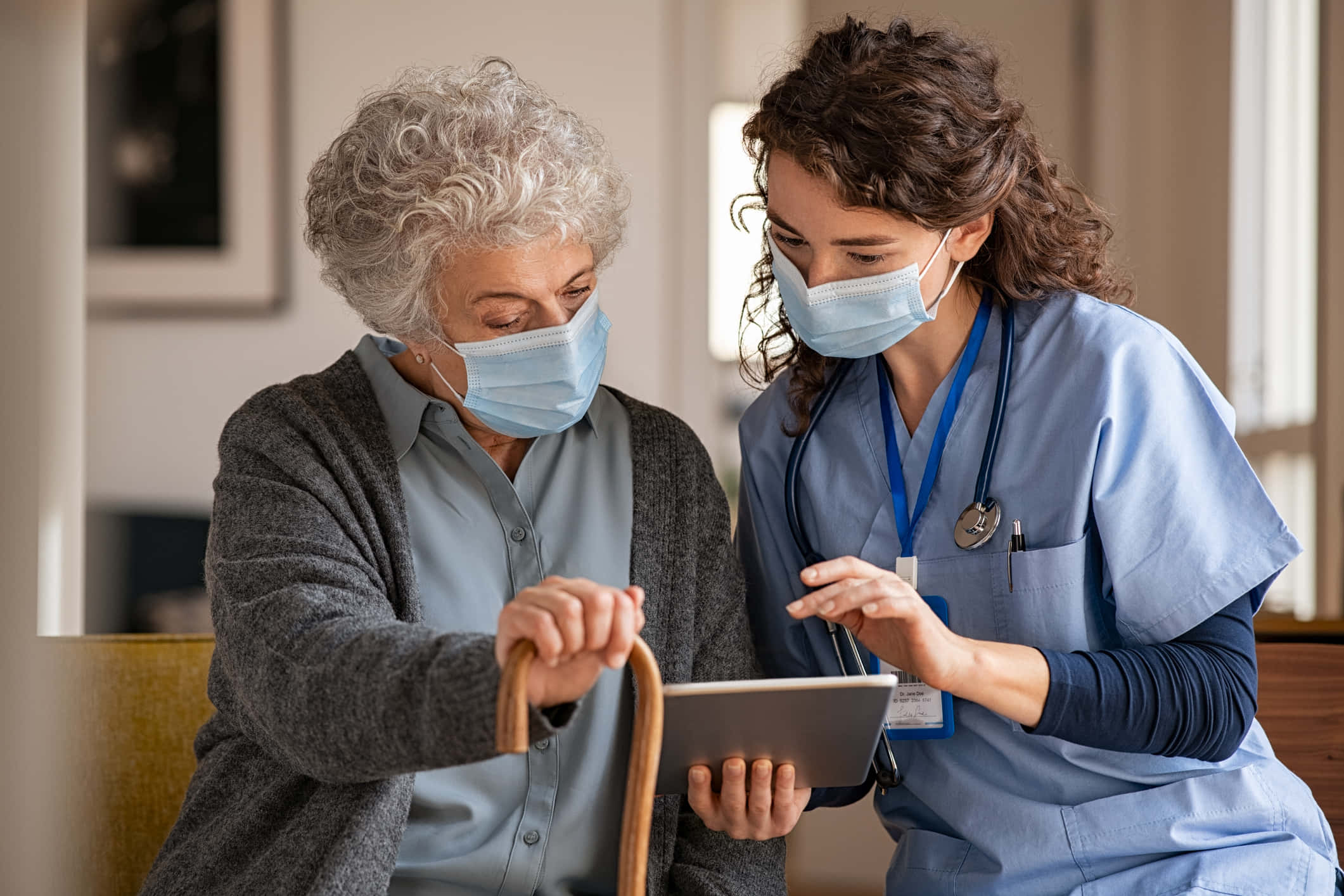 nurse, scrubs, mask, Full HD Desktop Wallpaper