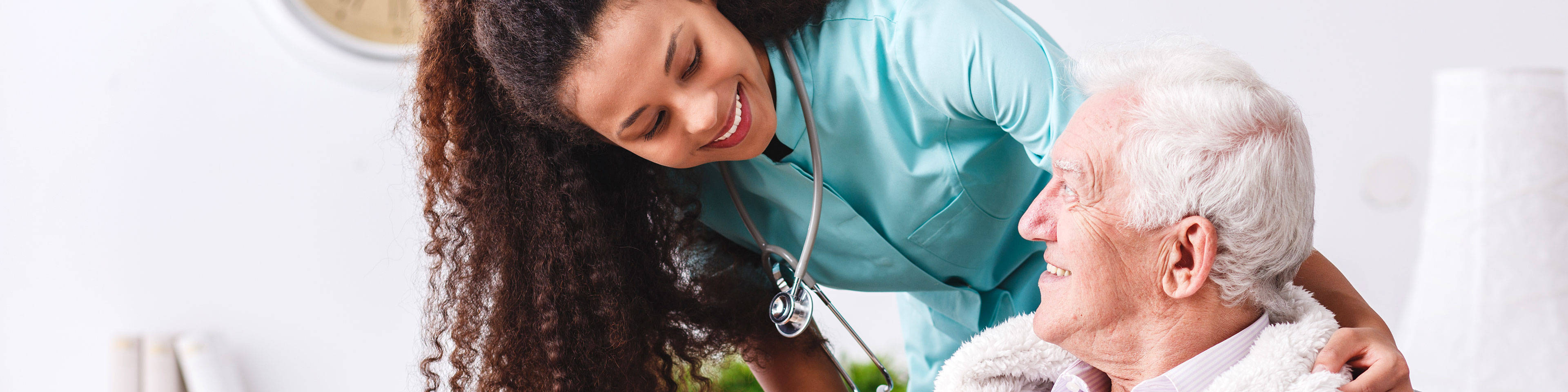 young nurse, teal scrubs, stethoscope, 4K Desktop Wallpaper