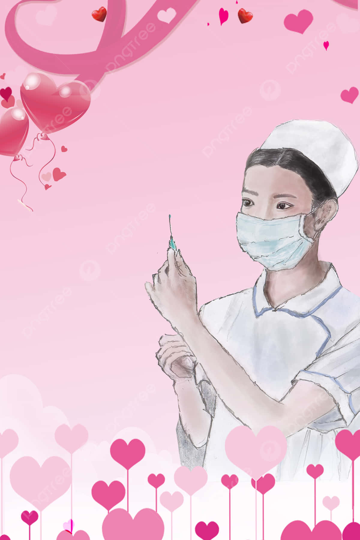 nurse, white uniform, mask, HD Phone Wallpaper