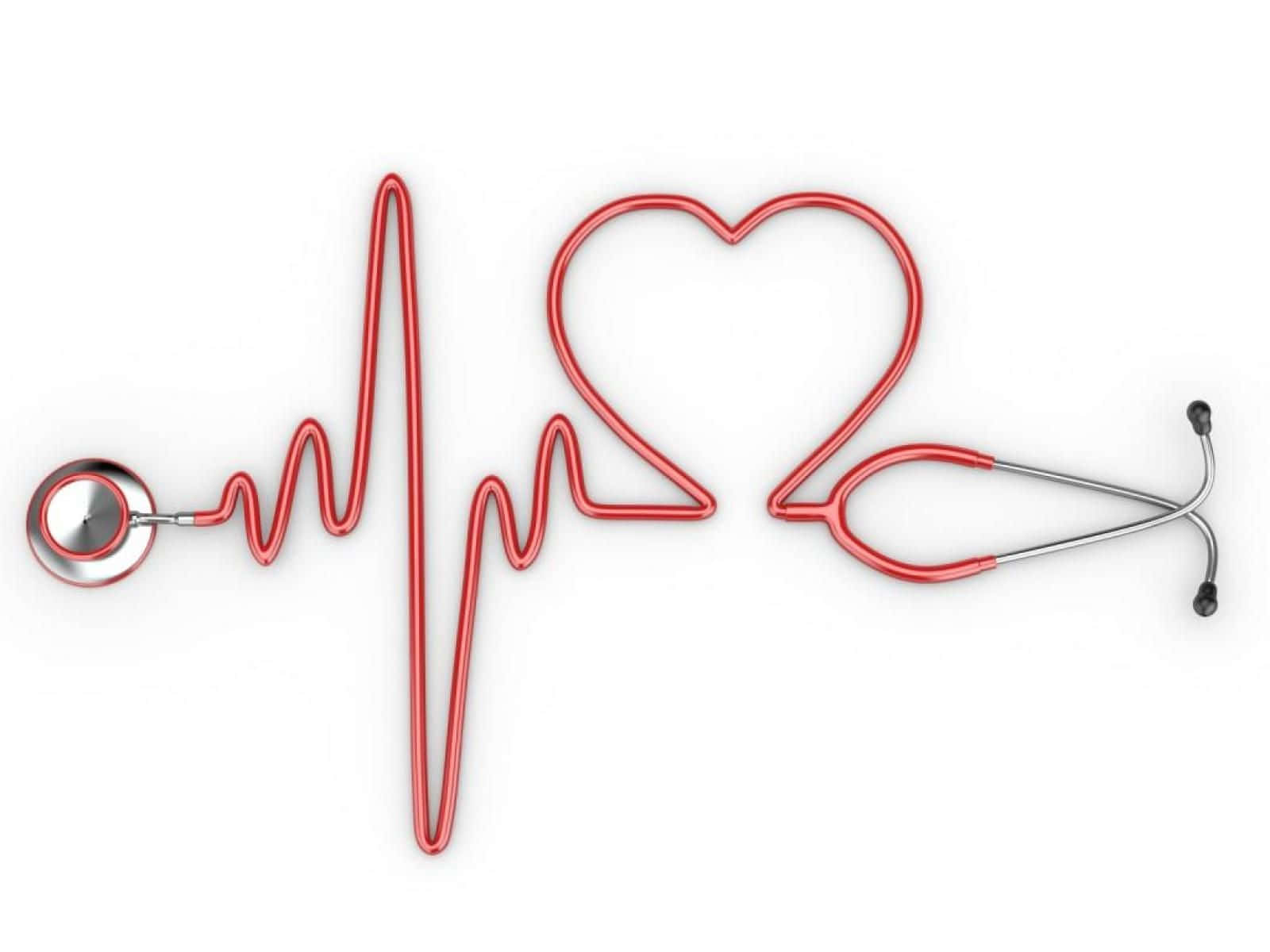 stethoscope, electrocardiogram, heart symbol, HD Desktop Wallpaper