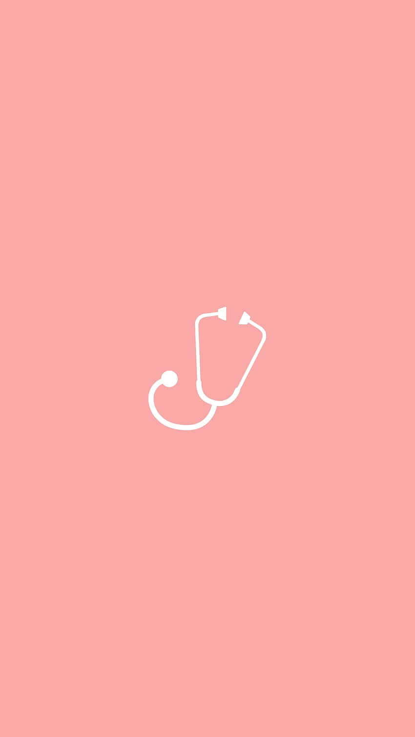 minimalist nurse stethoscope art, white stethoscope icon, solid soft pink background, HD Phone Wallpaper
